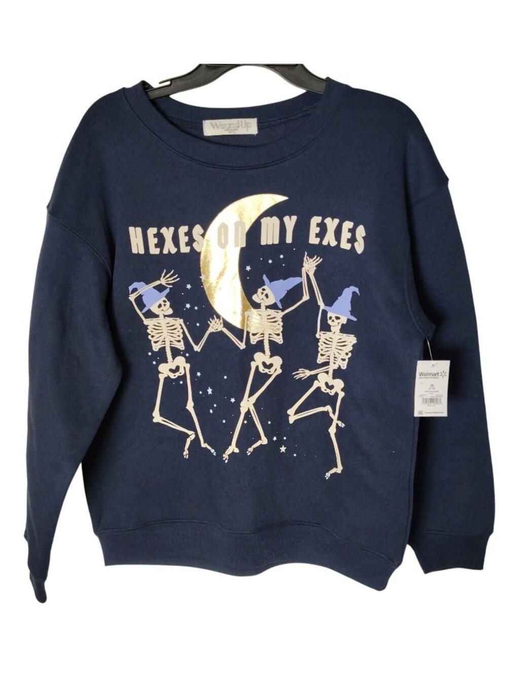 Wrapped Up Misses Medium Hexes On My Exes Skeletons Black Graphic Sweatshirt